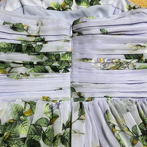 WHBM Floral Lavender strapless Maxi Dress women size 0 - Picture 9 of 11